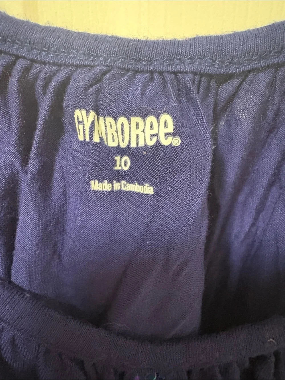 Gymboree Navy Tank Top with Teal Sequin Accents